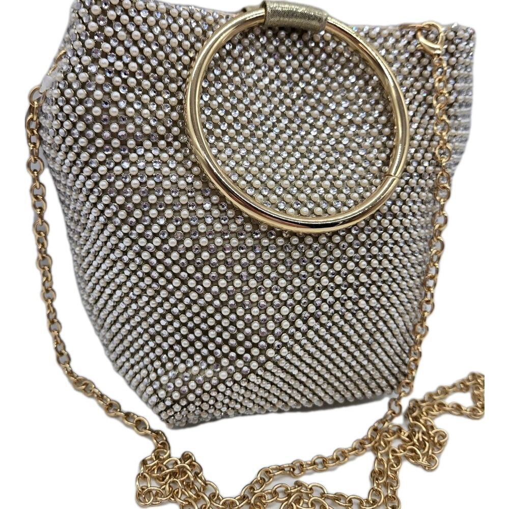 Gunne Sax by Jessica McClintock Gwyneth Evening Bag Gold Rhinestone NEW Gold Crs
